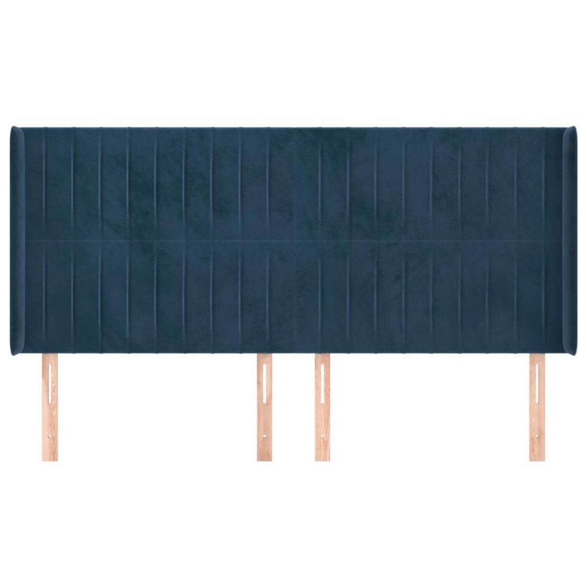 VIDAXL Tete de lit avec oreilles Bleu fonce 203x16x118/128 cm Velours