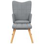 Voir la diapositive 3 : VIDAXL Chaise à bascule avec tabouret Gris clair Tissu