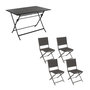 Voir la diapositive 1 : HESPERIDE Ensemble table de jardin pliante Azua + 4 chaises Allure