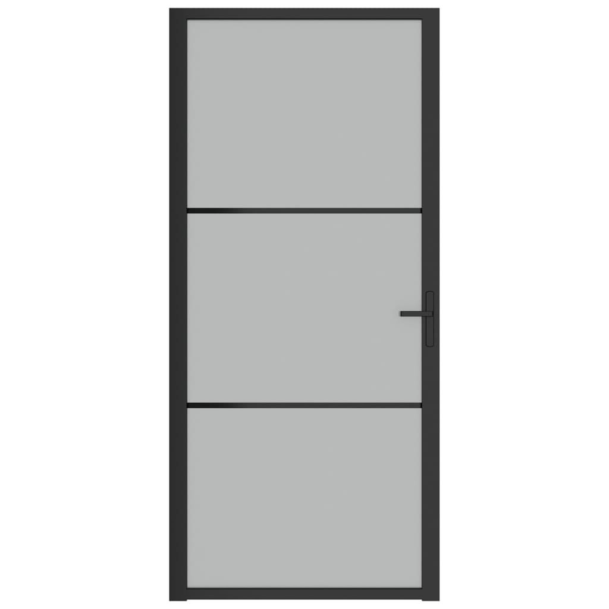 Voir la diapositive 3 : VIDAXL Porte interieure 93x201,5 cm Noir Verre mat et aluminium