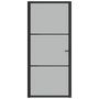 Voir la diapositive 3 : VIDAXL Porte interieure 93x201,5 cm Noir Verre mat et aluminium