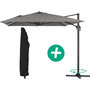 Voir la diapositive 1 : Habitat et Jardin Parasol jardin déporté Alu  Sun 4  - Rectangle - 3 x 4 m + Housse de protection - Gris
