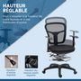 Voir la diapositive 4 : VINSETTO Fauteuil de bureau chaise de bureau assise haute réglable dim. 59L x 59l x 95-115H cm pivotant 360° maille respirante noir