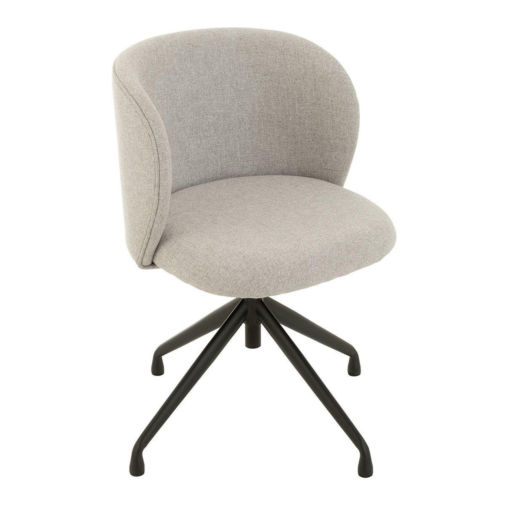J-LINE Chaise pivotante en lin  gena  56cm gris