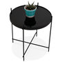 Voir la diapositive 3 : Paris Prix Table d'Appoint Ronde Pliable  Minois  45cm Noir