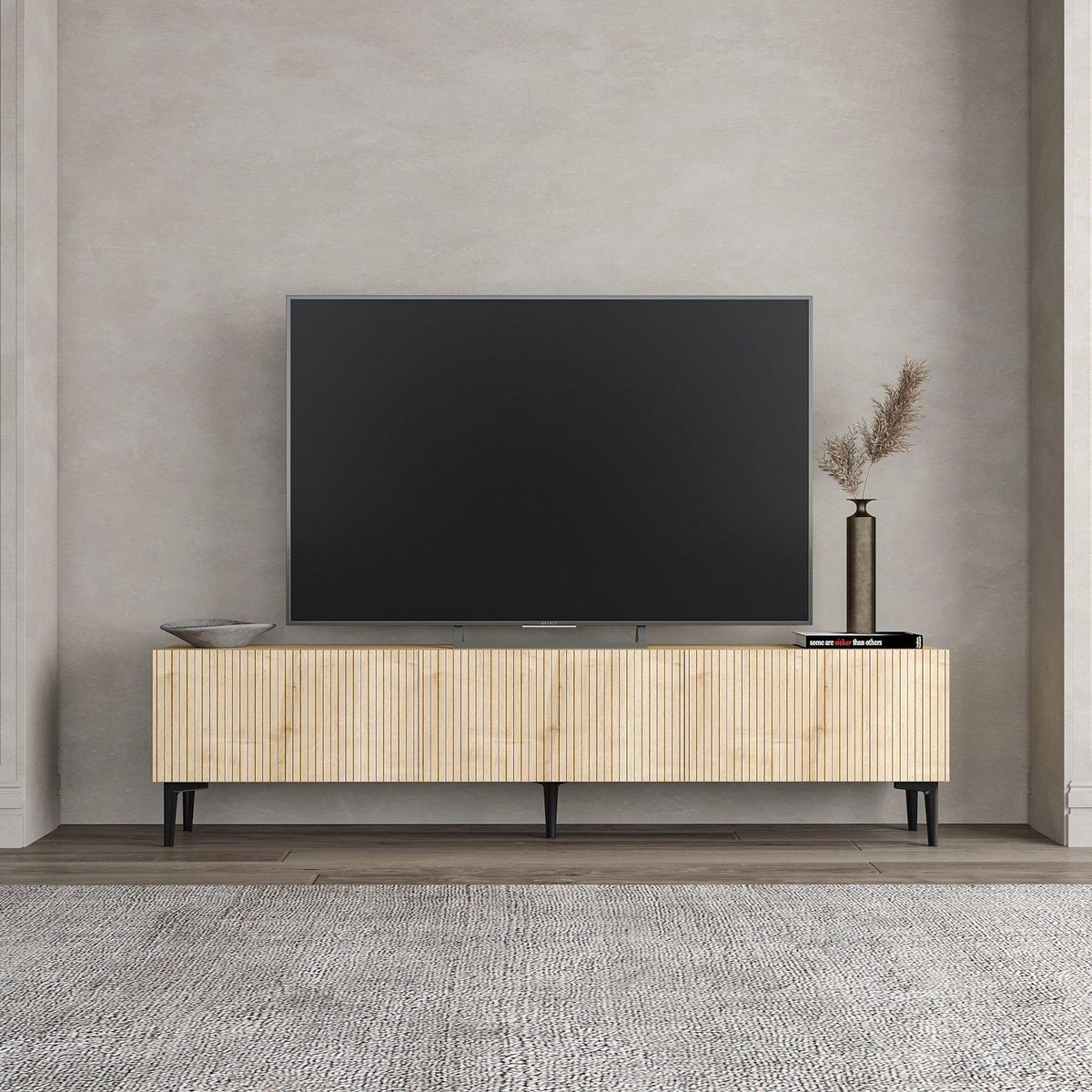 Habitat et Jardin Meuble TV en bois  Oscar  - 180 x 31 x 45 cm - Marron clair