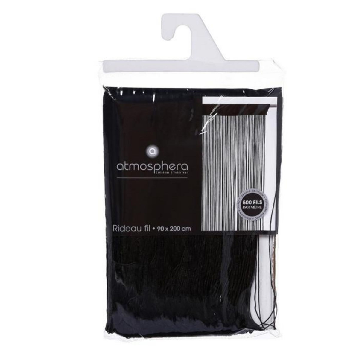 ATMOSPHERA Rideau Fil  Guopo  90x200cm Noir