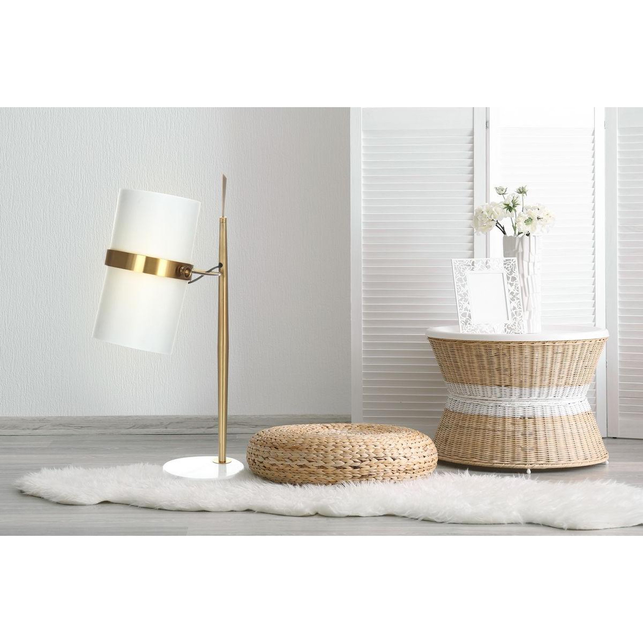Voir la diapositive 2 : Paris Prix Lampe à poser design  novum  69cm blanc & or