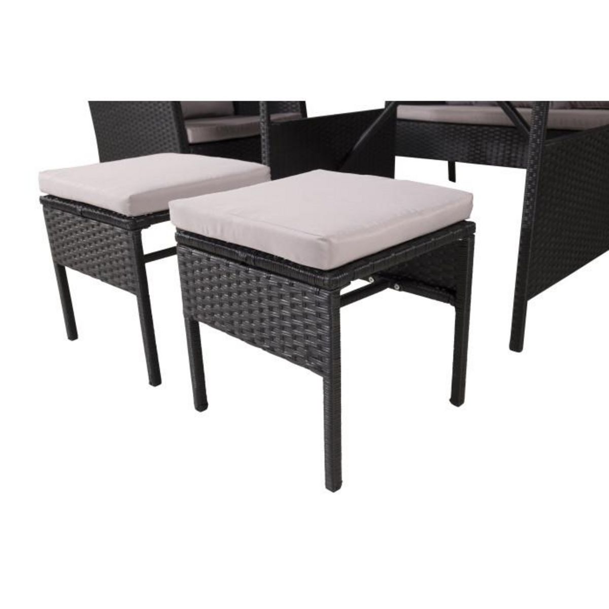 Paris Prix Salon de Jardin  Knock  158cm Noir & Gris