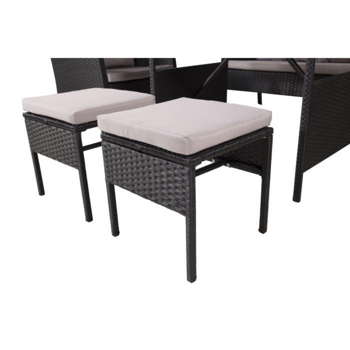 Paris Prix Salon de Jardin  Knock  158cm Noir & Gris