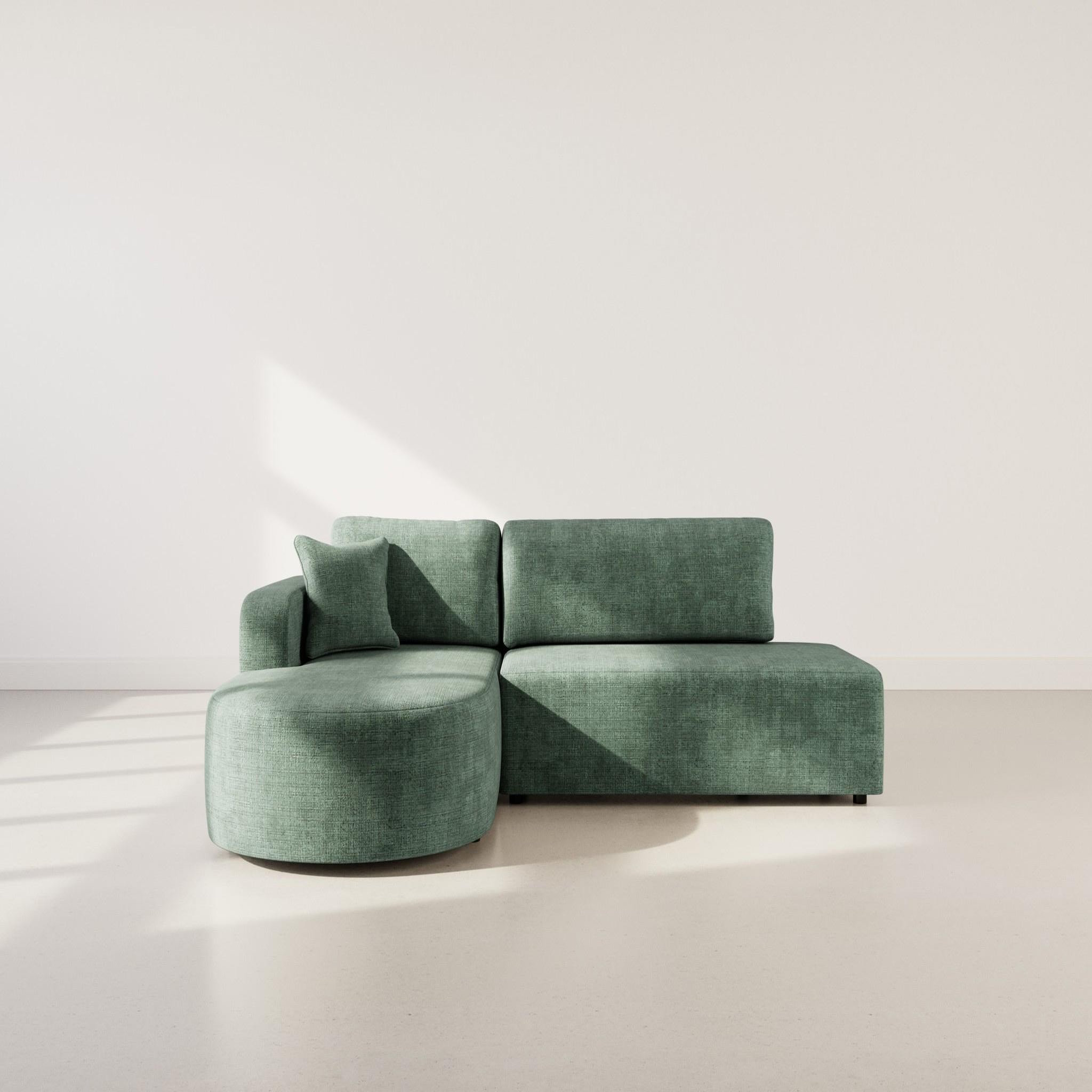 Voir la diapositive 5 : BEST MOBILIER Miro - canapé d'angle gauche 4 places convertible avec coffre en velours texturé