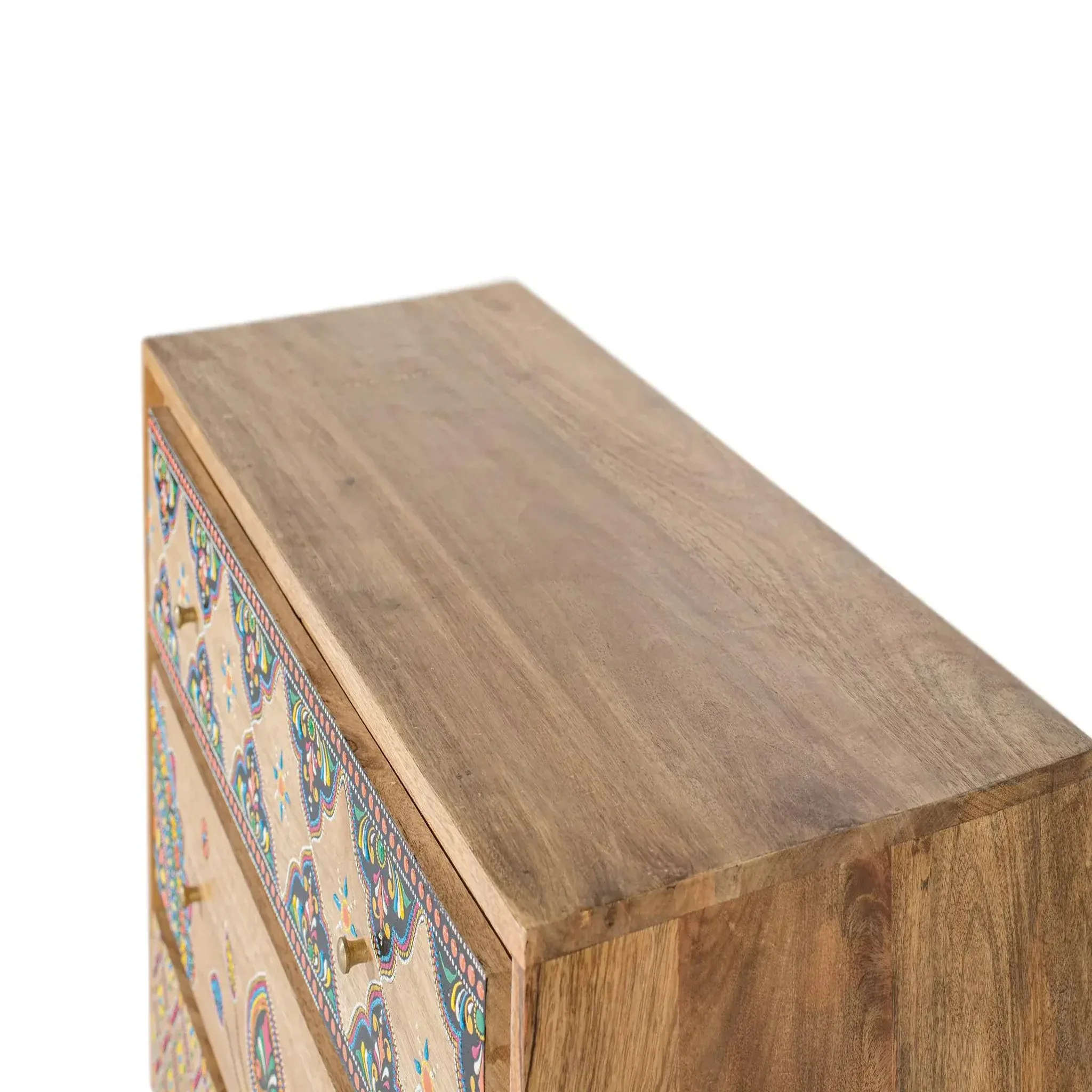 Voir la diapositive 2 : GINER Y COLOMER SL Commode en bois de manguier 91 cm style boho ethnique