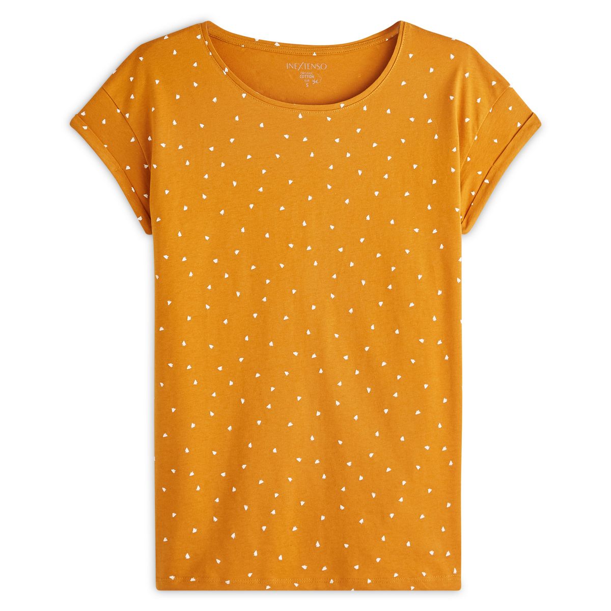 IN EXTENSO T-shirt manches courtes jaune moutarde à pois femme