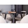 Voir la diapositive 6 : Paris Prix Ensemble Table à Manger & 4 Chaises  Plaza I & Velvet  100cm Noir & Crème