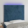 Voir la diapositive 1 : VIDAXL Tete de lit a LED Bleu fonce 100x5x118/128 cm Velours