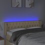 Voir la diapositive 4 : VIDAXL Tete de lit a LED Creme 147x16x78/88 cm Tissu
