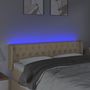Voir la diapositive 4 : VIDAXL Tete de lit a LED Creme 147x16x78/88 cm Tissu
