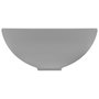 Voir la diapositive 4 : VIDAXL Lavabo rond de luxe de salle Gris clair mat 32,5x14cm Ceramique