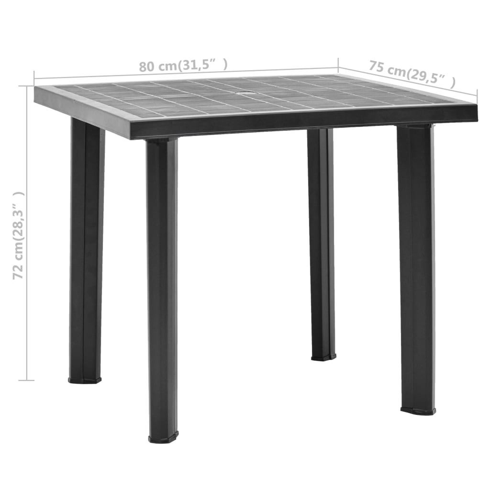 Voir la diapositive 6 : VIDAXL Table de jardin Anthracite 80x75x72 cm Plastique