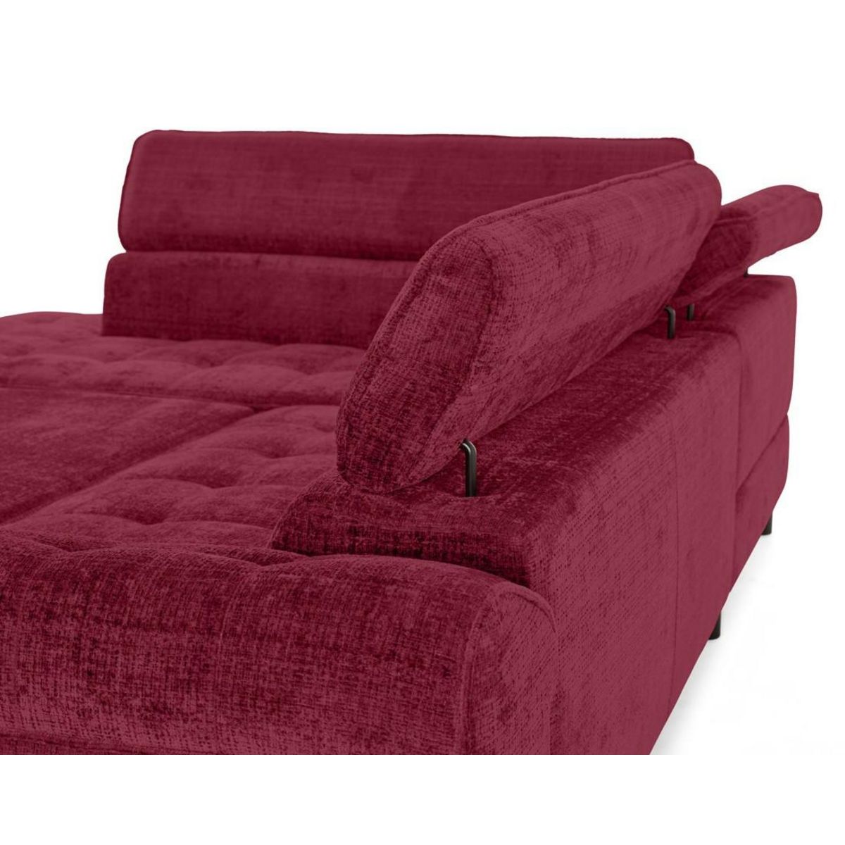 LISA DESIGN Marlo - canapé d'angle gauche 5 places convertible avec coffre et têtières en velours texturé