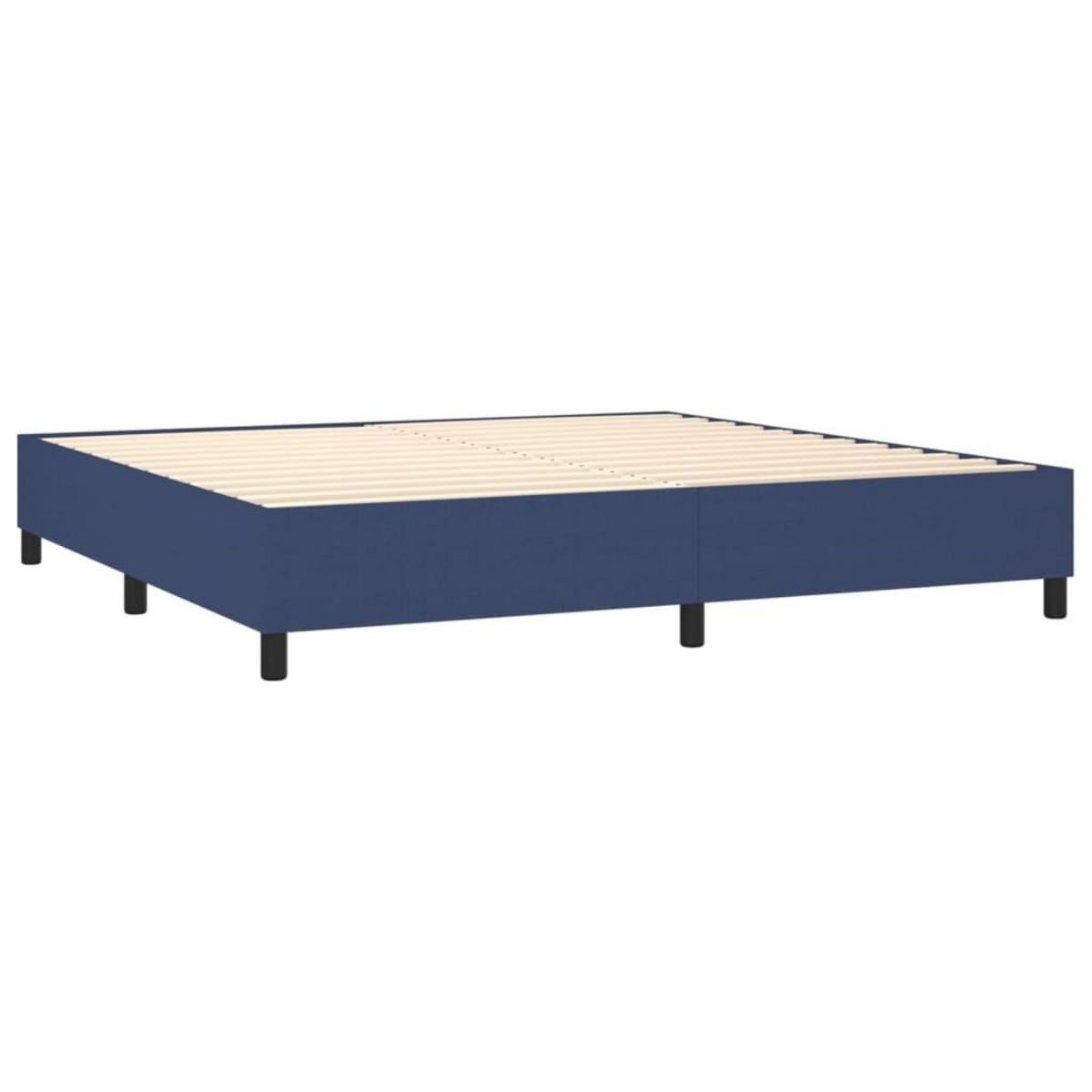 VIDAXL Sommier a lattes de lit matelas et LED Bleu 200x200 cm Tissu