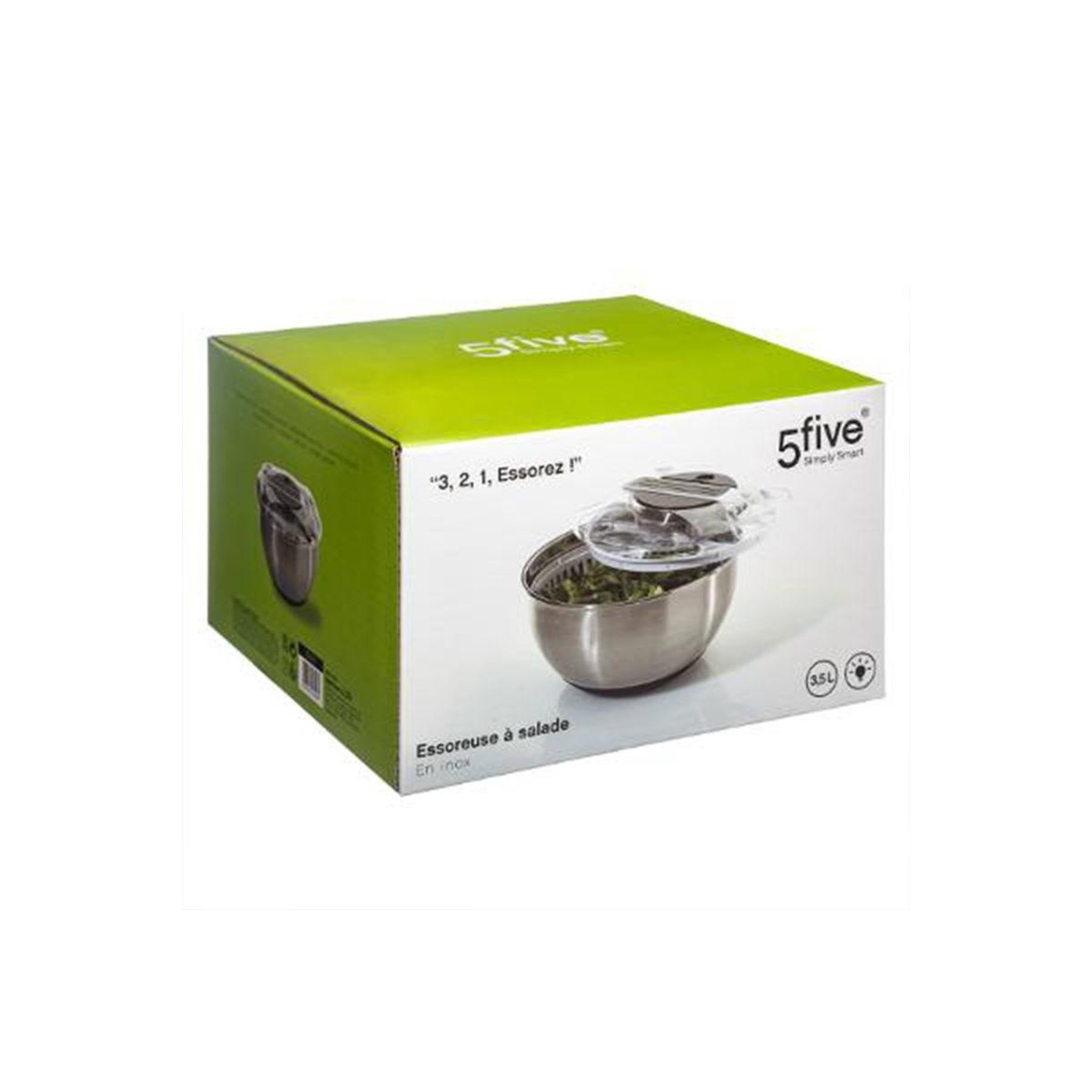 Voir la diapositive 5 : SECRET DE GOURMET Essoreuse à salade en inox - 3,5 l - argent