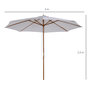 Voir la diapositive 3 : HOMCOM Parasol droit en bois polyester haute densité protection solaire Ø 3 x 2,5 m crème