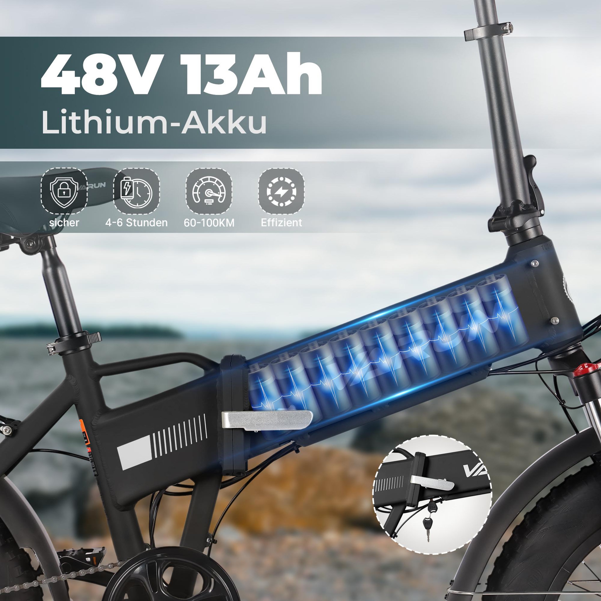 Voir la diapositive 4 : VARUN Vélo électrique urbain pliable varun s20-1