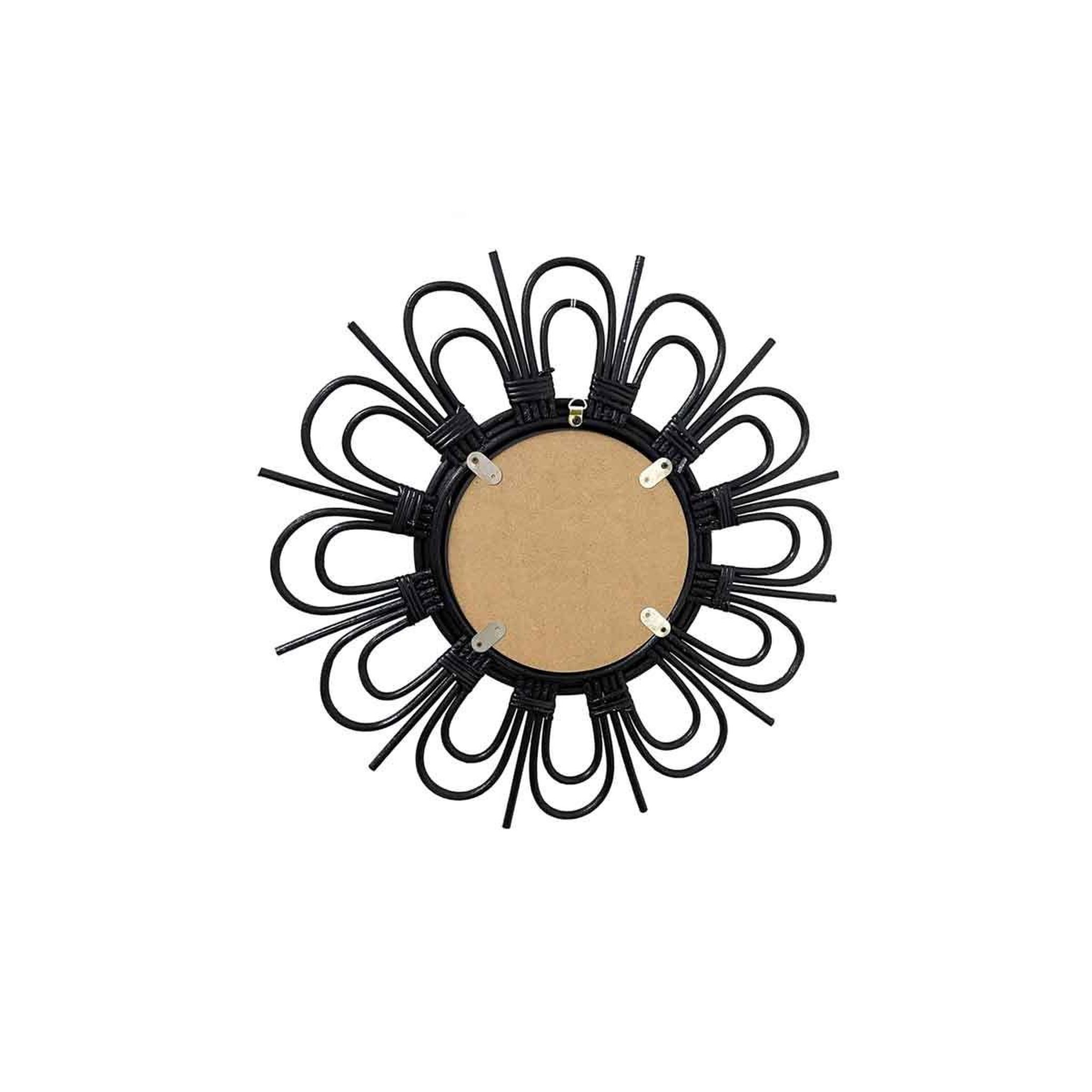 Voir la diapositive 2 : Paris Prix Miroir Mural Design en Rotin  Aina  43cm Noir