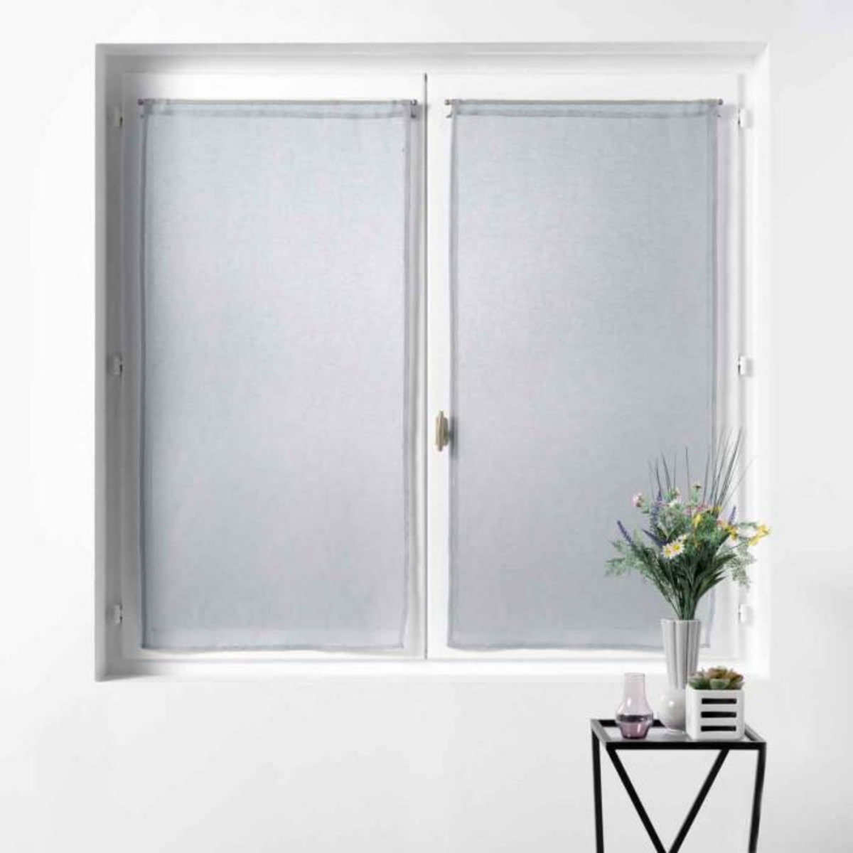 Paris Prix Paire de Voilages  Sandra  60x120cm Gris