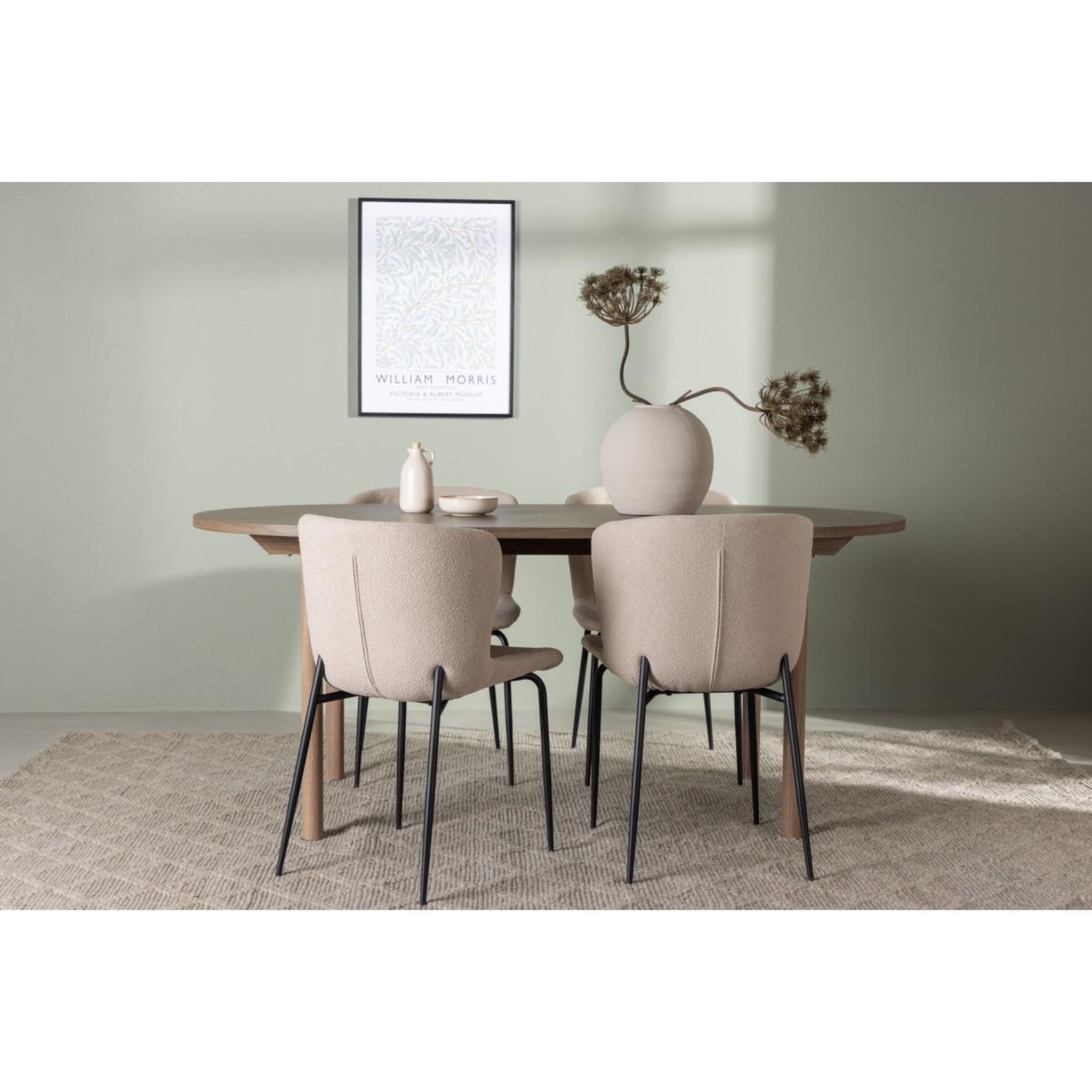 Voir la diapositive 5 : Paris Prix Ensemble table à manger & 4 chaises  andy & modesto  180cm naturel & beige
