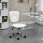 Voir la diapositive 2 : VINSETTO Chaise de bureau visiteur design - hauteur réglable, fonction bascule verrouillable - acier chromé synthétique blanc