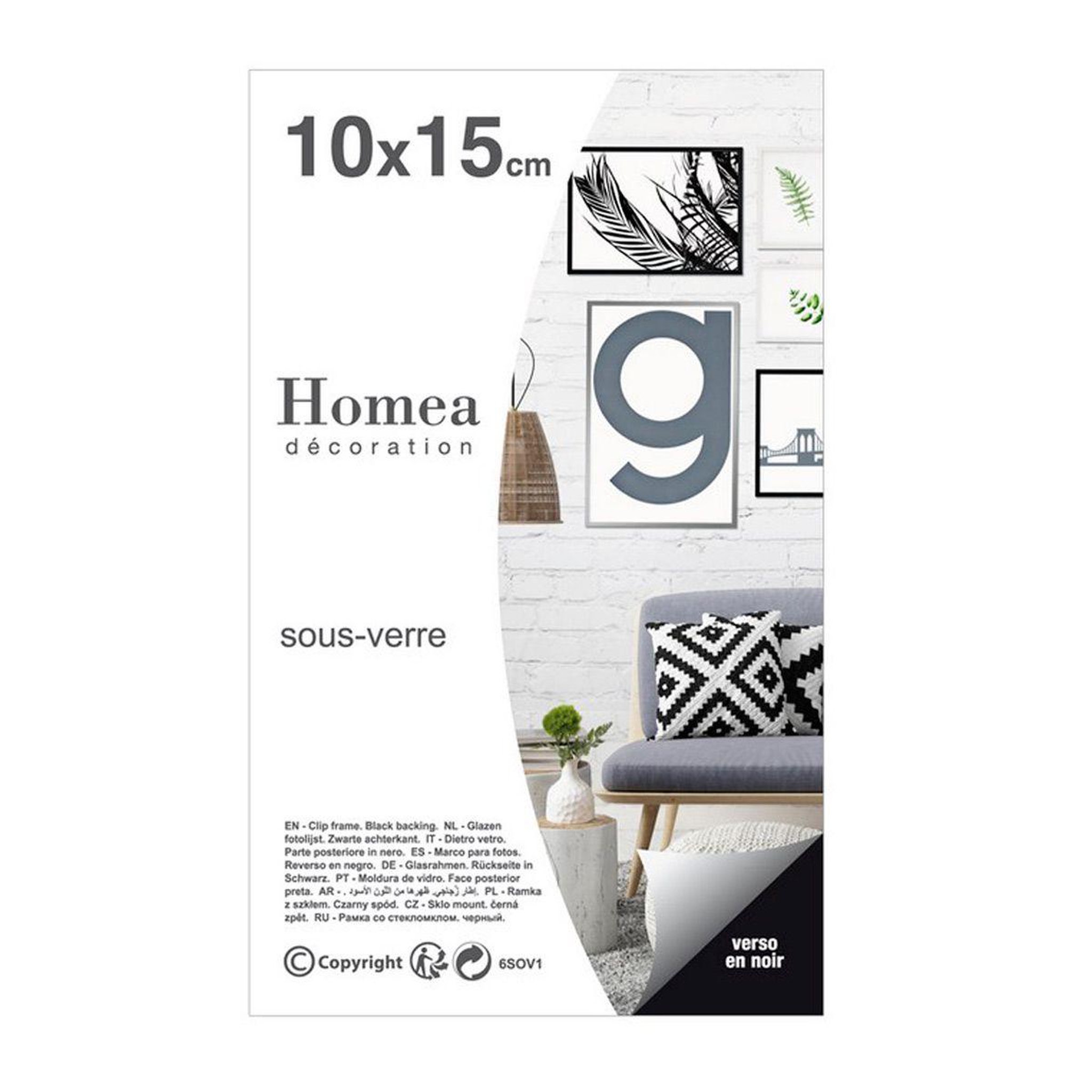 HOMEA Cadre sous verre  ilua  10x15cm transparent