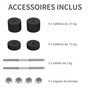 Voir la diapositive 6 : HOMCOM Ensemble d'haltères courtes total 30 Kg - barres incluses - entraînement musculaire & haltérophilie - acier PU noir