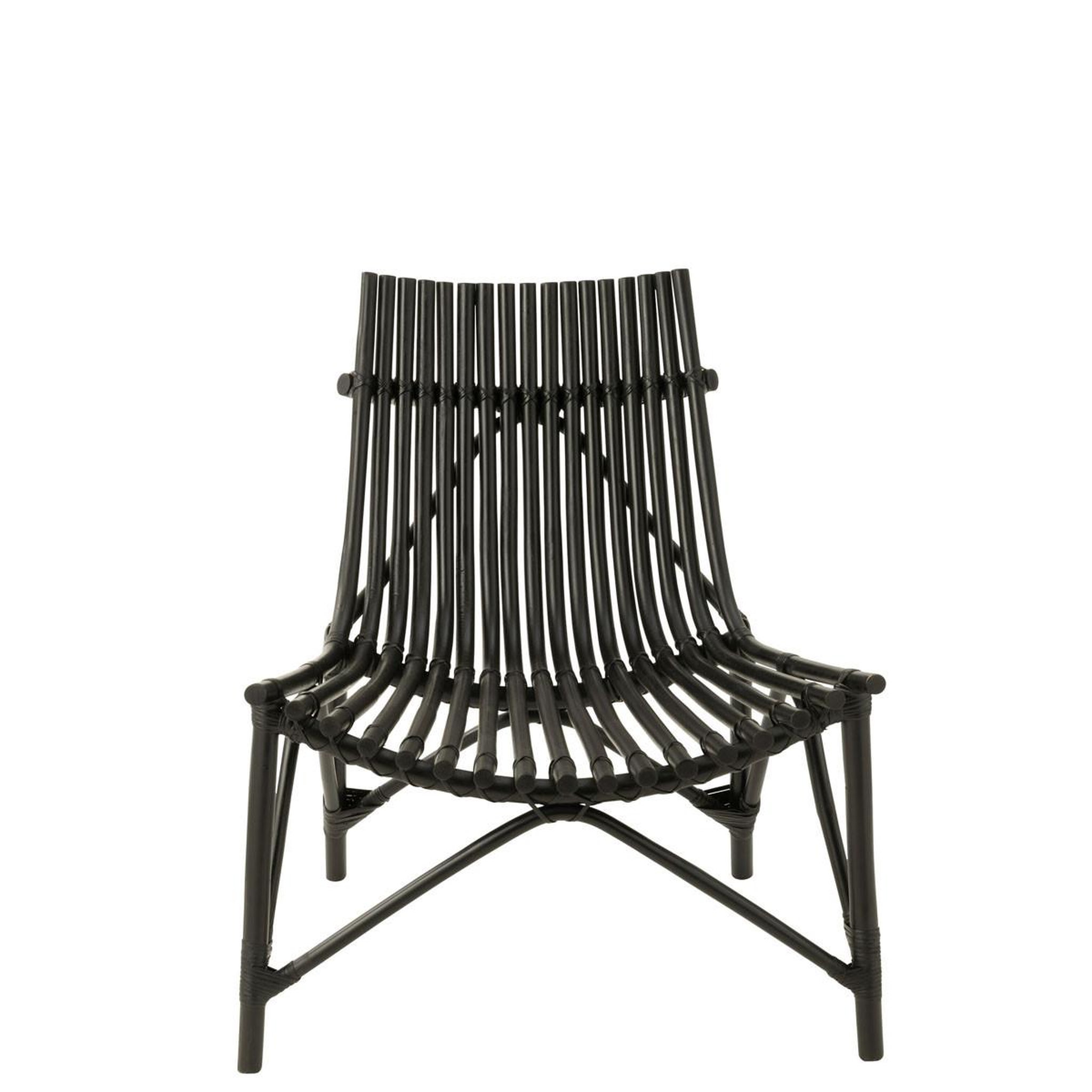 Voir la diapositive 3 : J-LINE Fauteuil design en rotin  margery  84cm noir