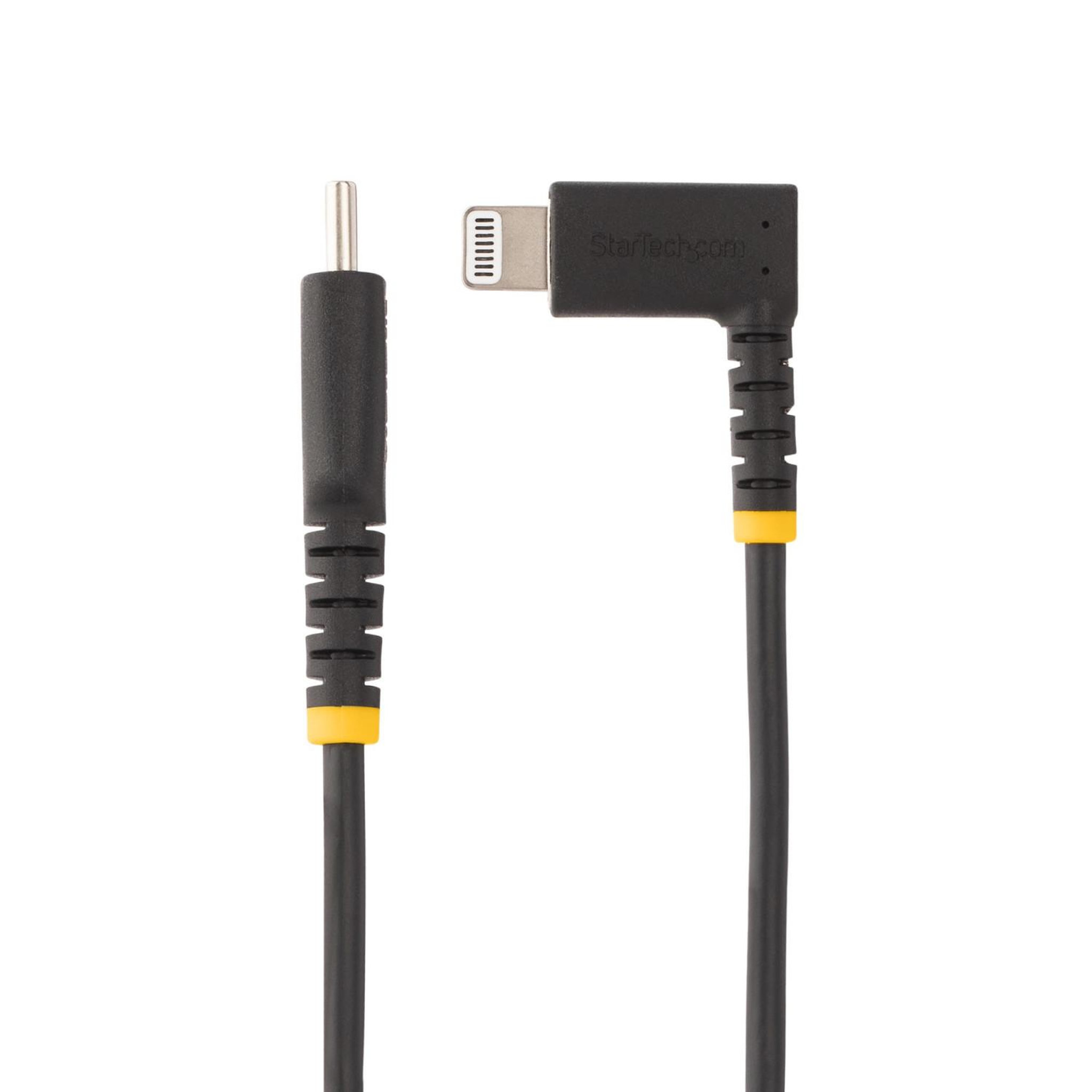 Voir la diapositive 3 : Startech Startech.com câble usb-c vers lightning de 2m - cordon de charge/syncronisation usb type-c vers lightning en fibre aramide à angle droit - chargeur usb c à lightning - certifié apple mfi - câble usb c vers iphone