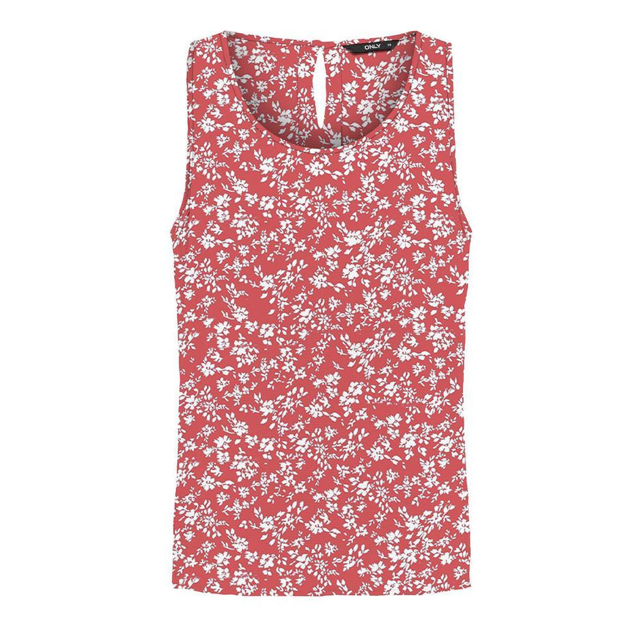 Only T-Shirt Sans Manches Rose/Blanc à Motifs Femme Only Nova Life. Coloris disponibles : Rose