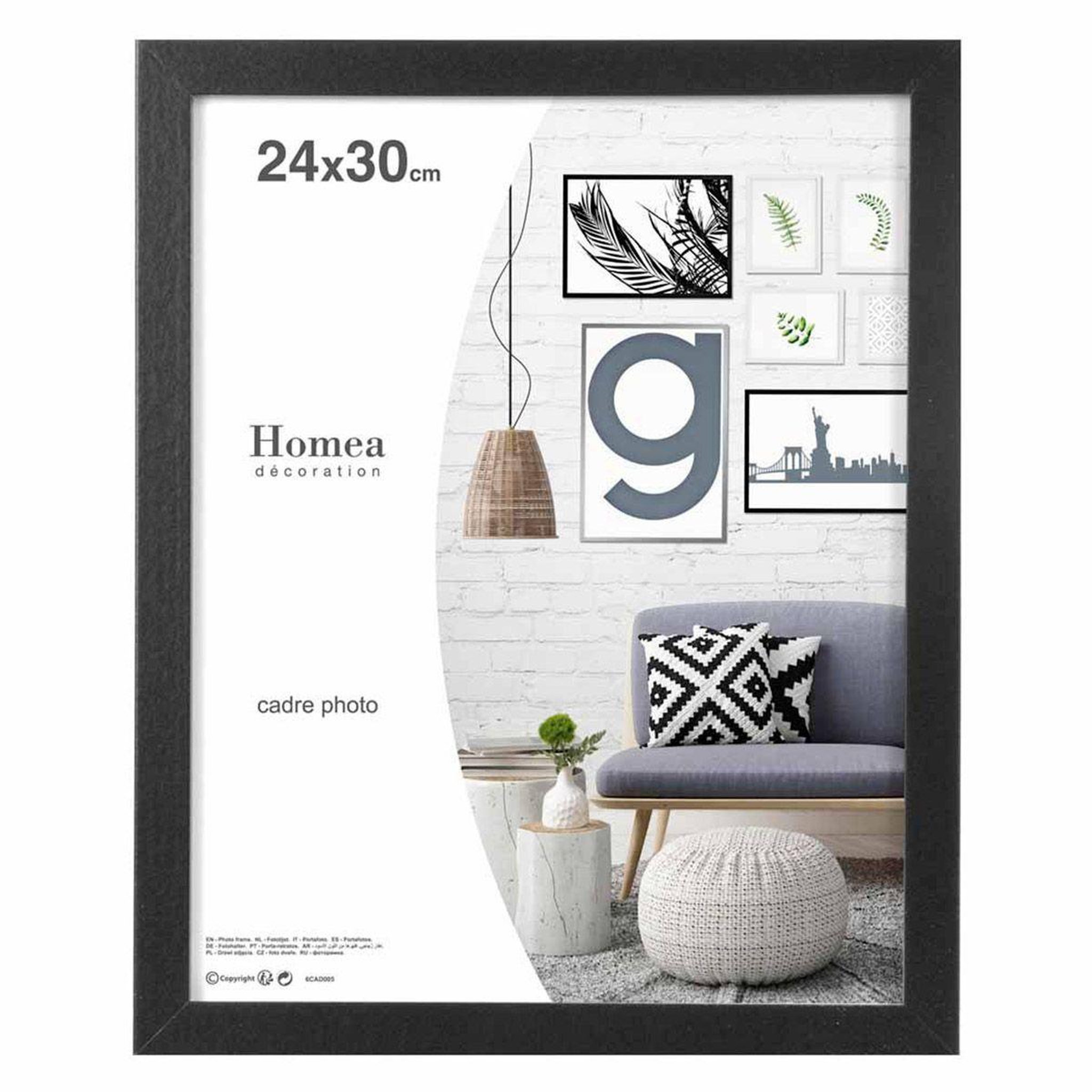 HOMEA Cadre Photo Déco  Loft  24x30cm Noir
