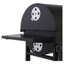 Voir la diapositive 5 : GARDENSTAR Barbecue charbon en demi - tonneau - 127x70x101cm