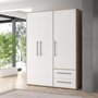 Voir la diapositive 2 : MARKET24 Armoire de chambre - MOKKARIS - Chene Sonoma / Blanc mat - 3 portes - 144,4 x 58,8 x 200,1 cm