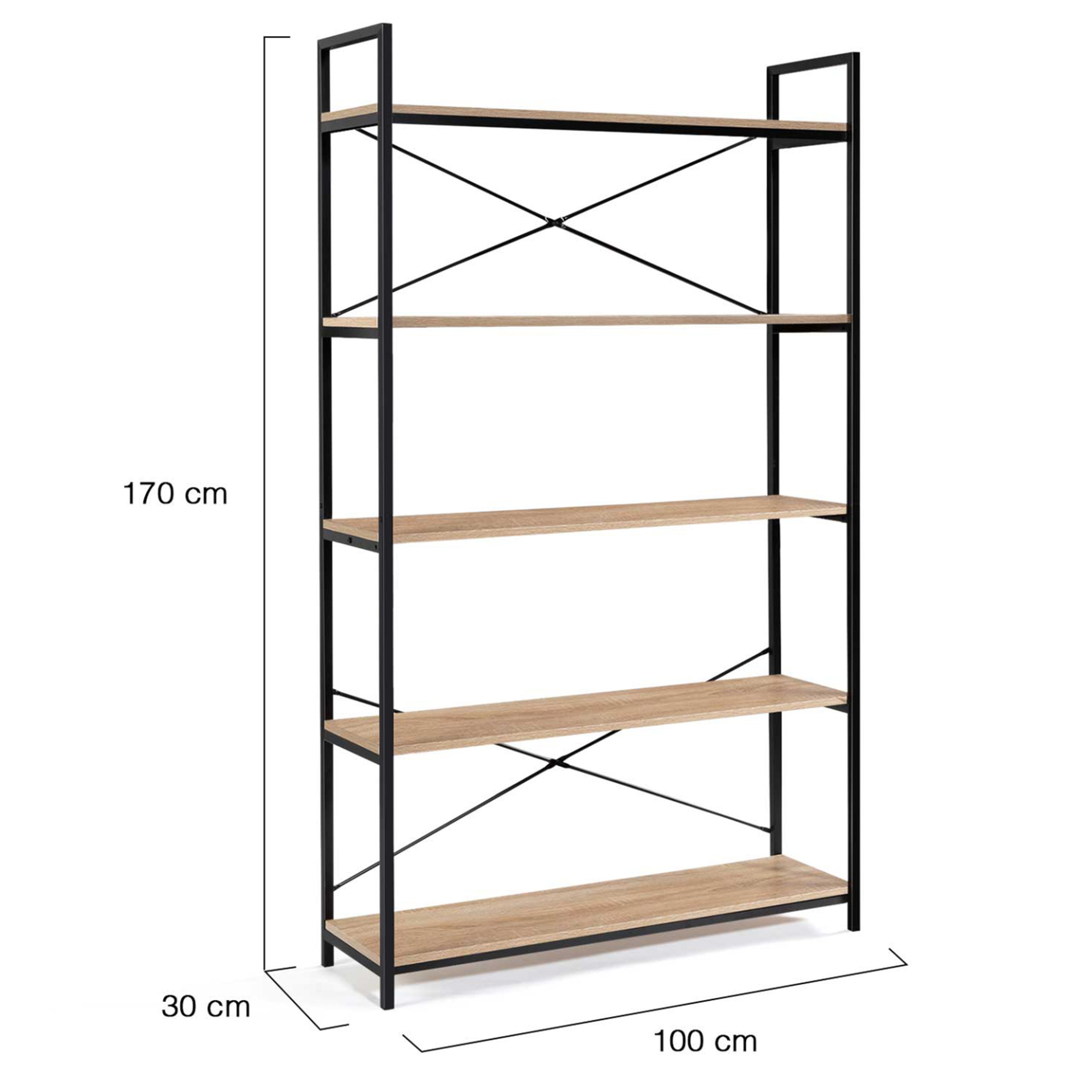 Voir la diapositive 5 : ID MARKET Etagère xl 5 niveaux detroit design industriel 170 cm