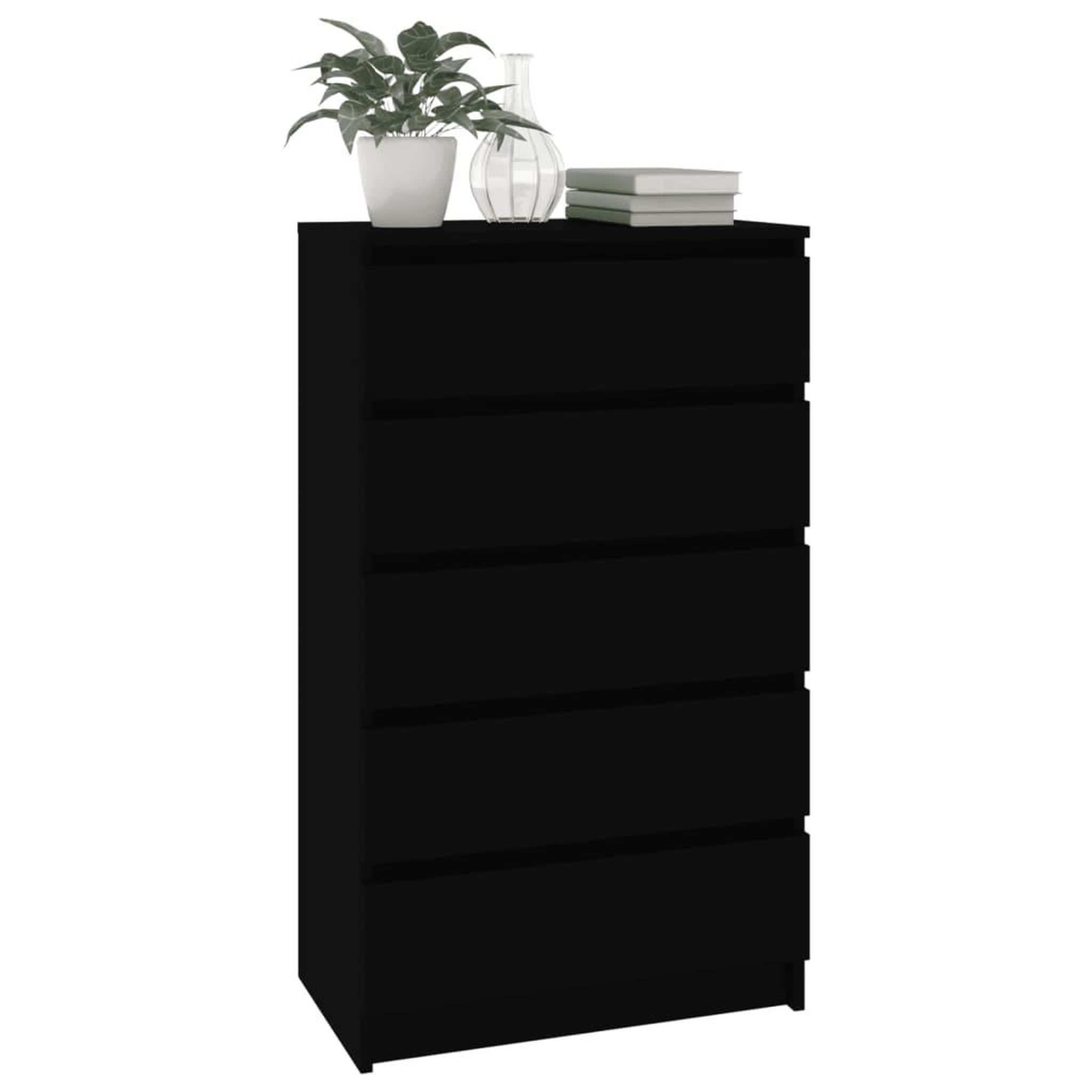 Voir la diapositive 4 : VIDAXL Commode Noir 60x36x103 cm Bois d'ingenierie