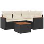 Voir la diapositive 2 : VIDAXL Salon de jardin 5 pcs avec coussins noir resine tressee
