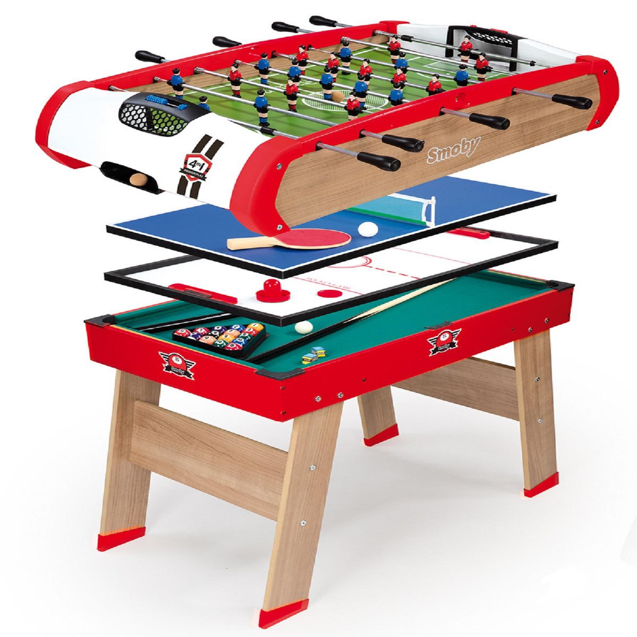 Voir la diapositive 1 : SMOBY Babyfoot Powerplay 4 en 1