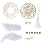 Rayher Kit attrape rêves moyen format 26 cm - Disque bois ø 7 cm, perles, ficelle, plumes