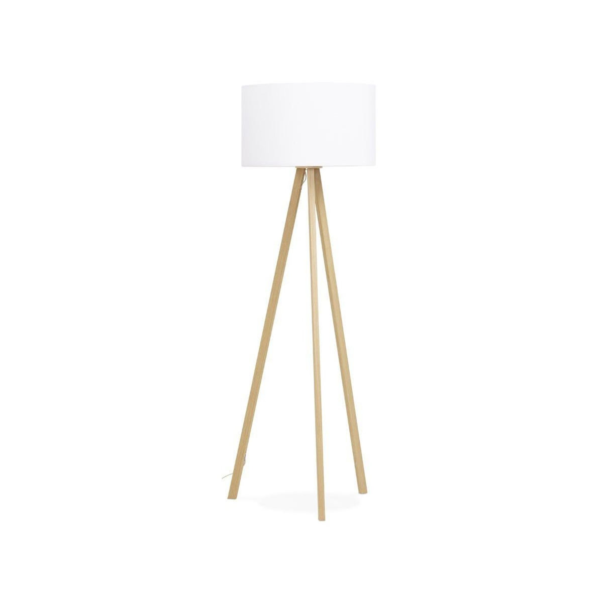 Paris Prix Lampadaire Trépied  Fidelio  159cm Naturel & Blanc