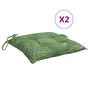Voir la diapositive 2 : VIDAXL Coussins de chaise lot de 2 a motif de feuilles 40x40x7 cm