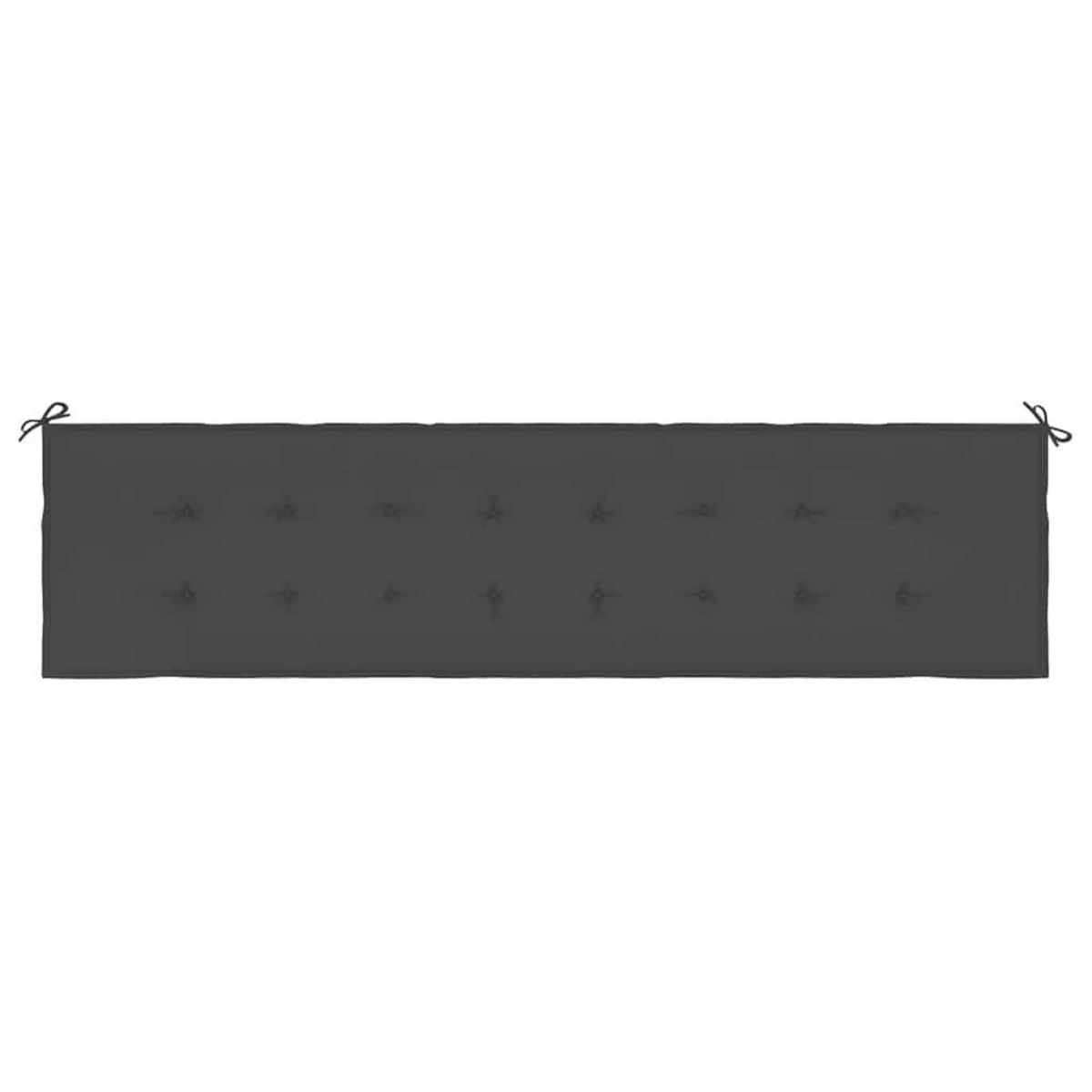 VIDAXL Coussin de banc de jardin noir 200x50x3 cm tissu oxford