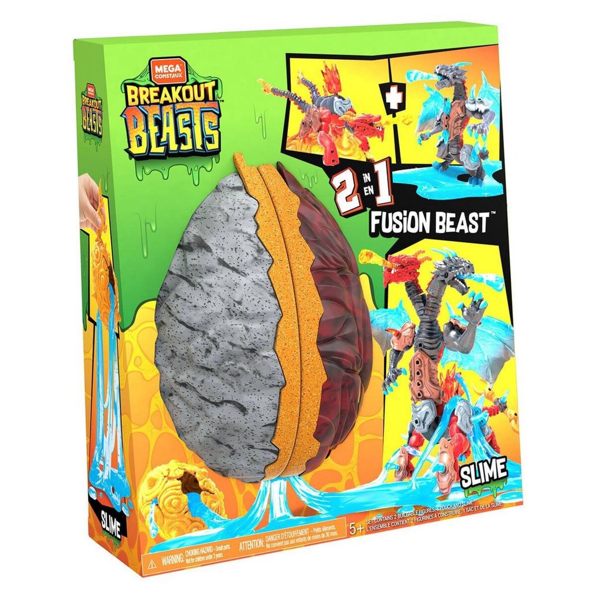 MEGA CONSTRUX Mega Construx Oeuf Breakout Beasts Fusion Beast 2-en-1
