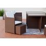 Voir la diapositive 4 : CONCEPT USINE Table et chaises 12 places encastrables résine marron-blanc MONACO